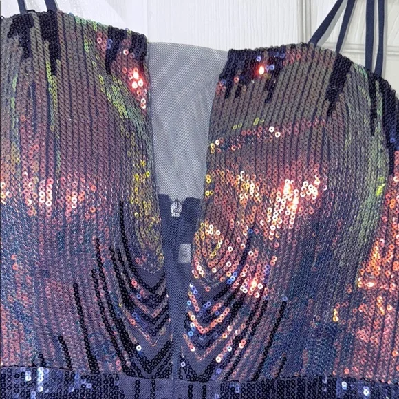 Multicolor Sequin Dress with Spaghetti Straps - Picture 9 of 16